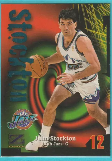 1997 Skybox Z Force John Stockton #12 front